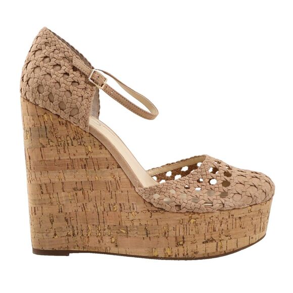 NEW Jessica Simpson Marshela Cork Wedge Ankle Strap Sandals Natural 9.5US/41EU - Picture 1 of 8